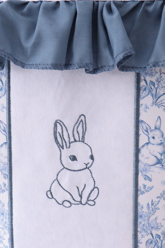 Blue bunny floral ruffle basket
