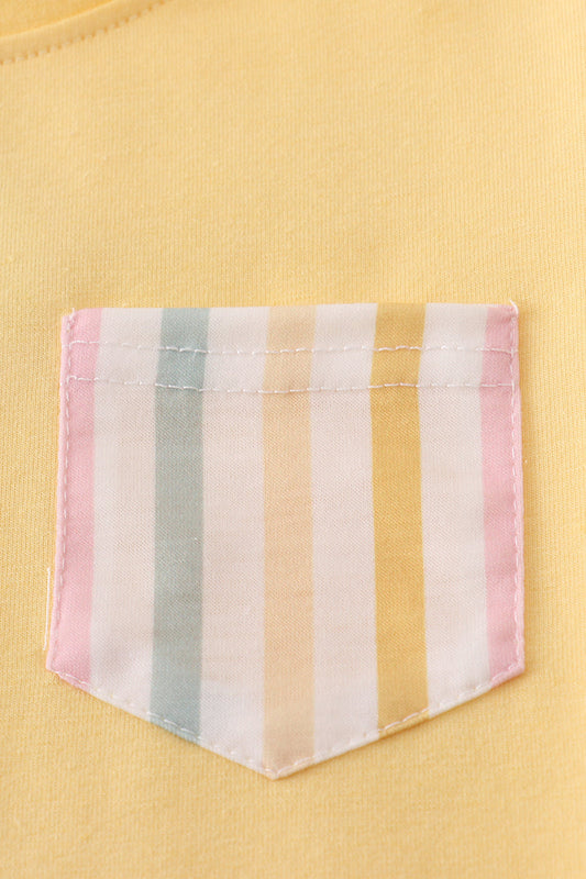 Rainbow stripe shorts set