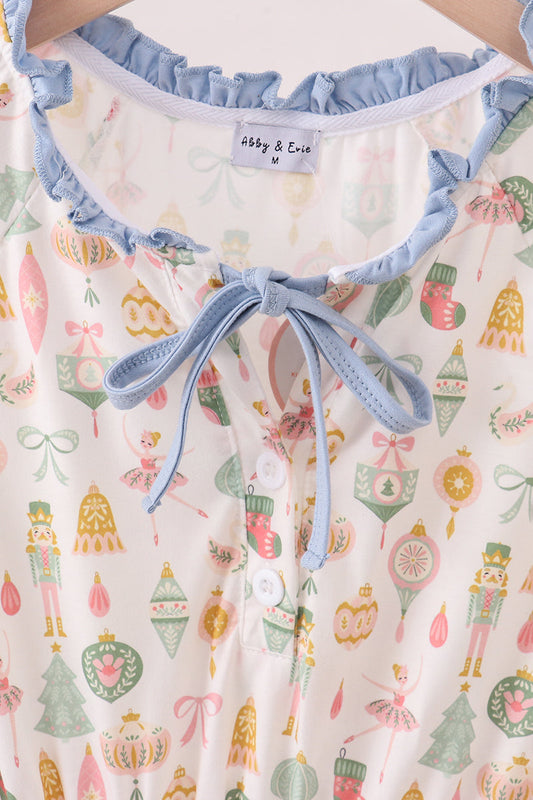 Nutcracker print tiered mom dress