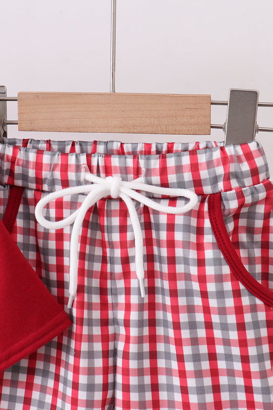 Alabama roll tide smocked plaid shorts set