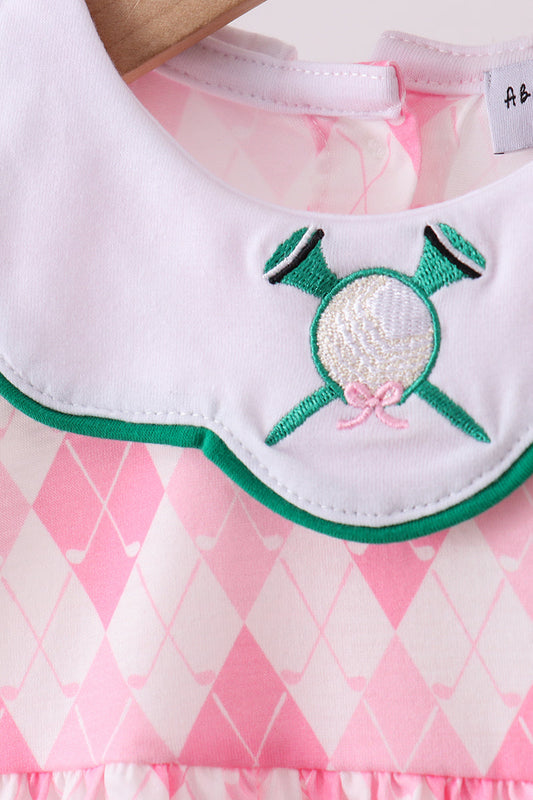 Green golf embroidery bloomer set