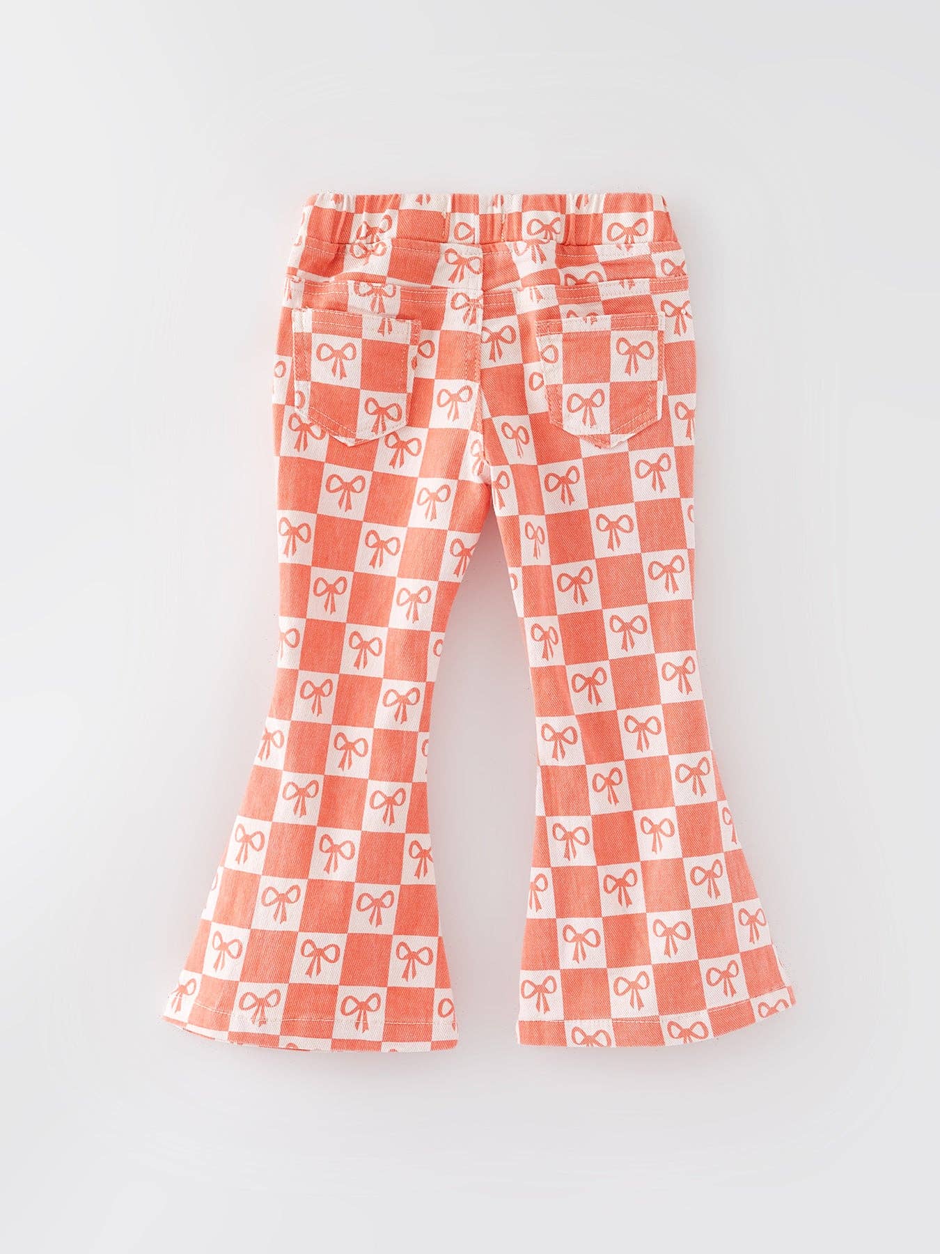 orange-bow-plaid-flare-pants