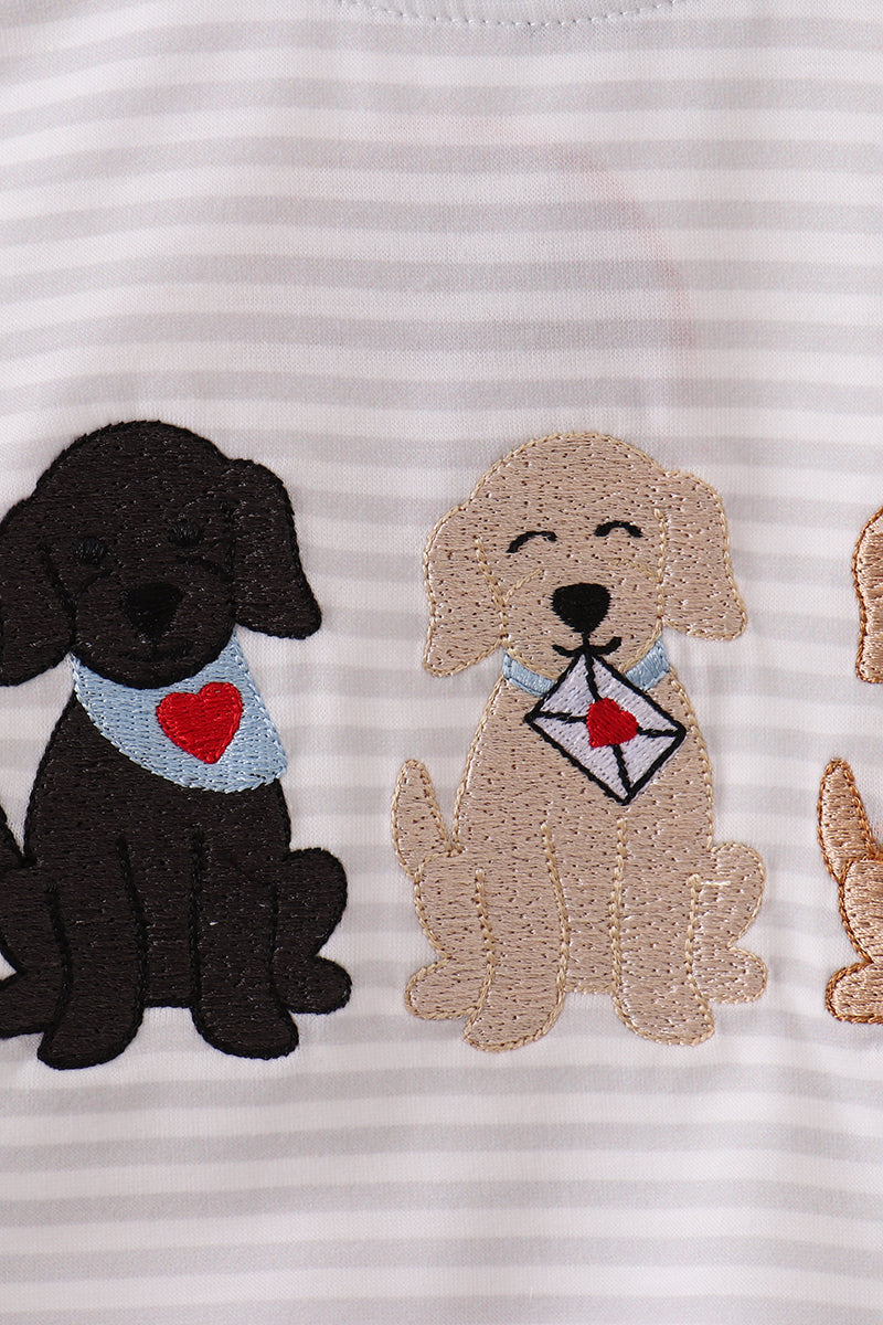 Blue puppy embroidery bubble