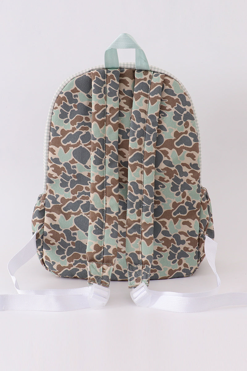 Camouflage duck applique backpack