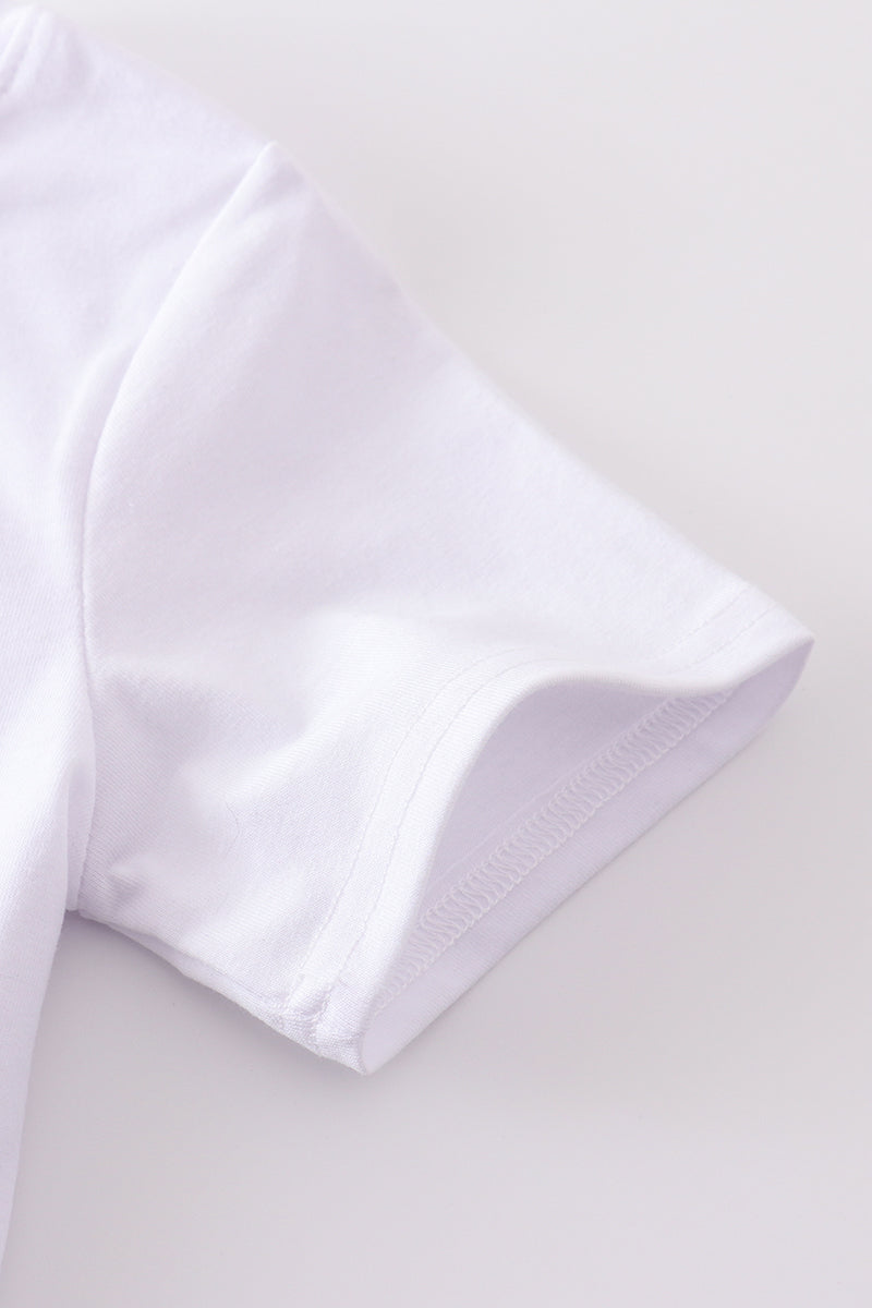 Blue cross embroider smocked set