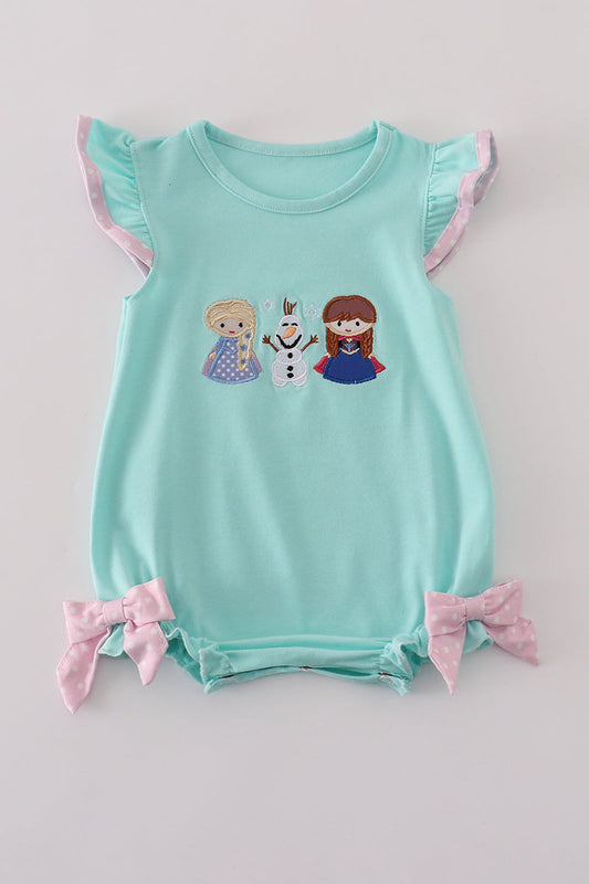 Blue character applique bubble