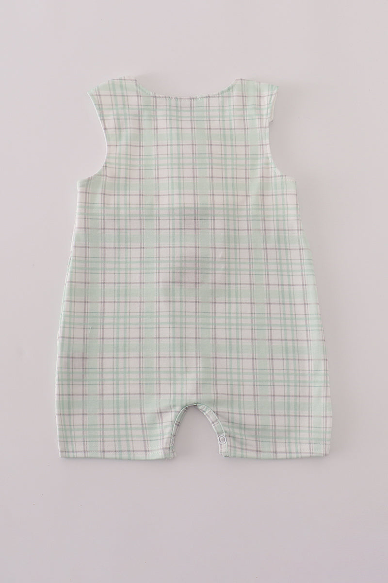 Green plaid sea shell french knot jonjon