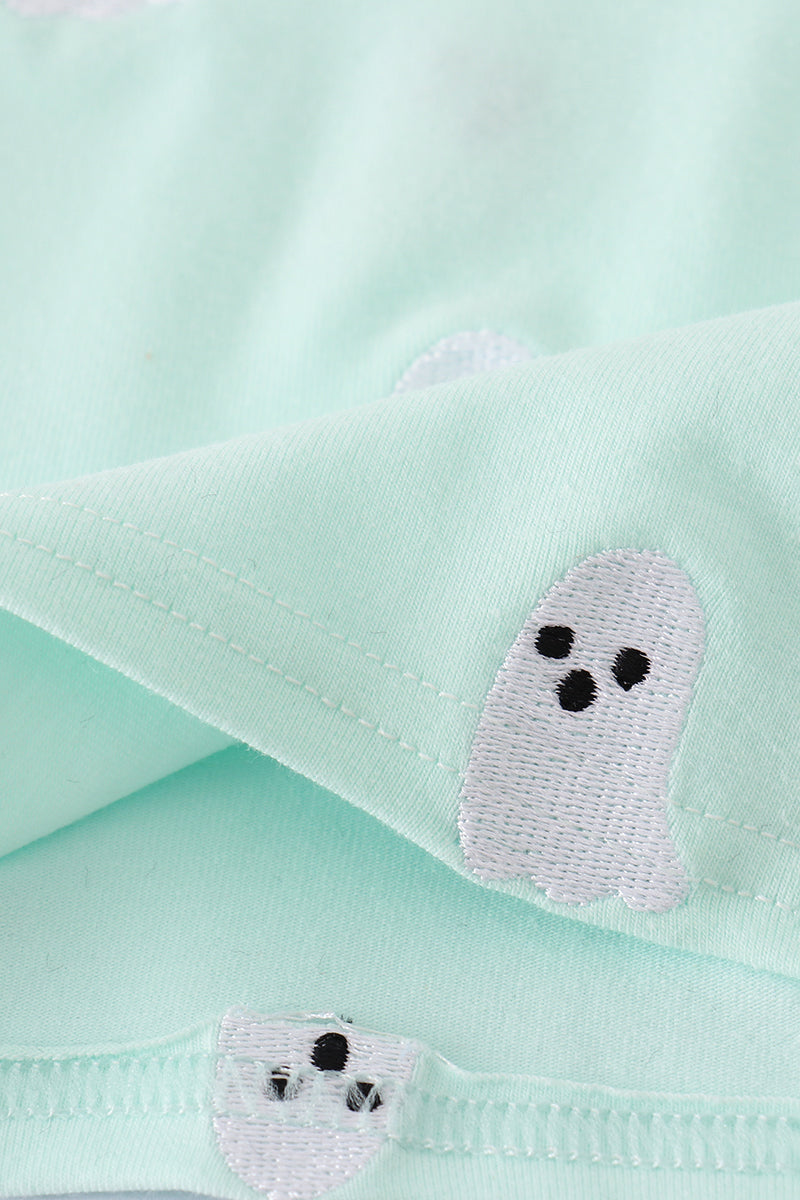 Green ghost embroidery pajamas set