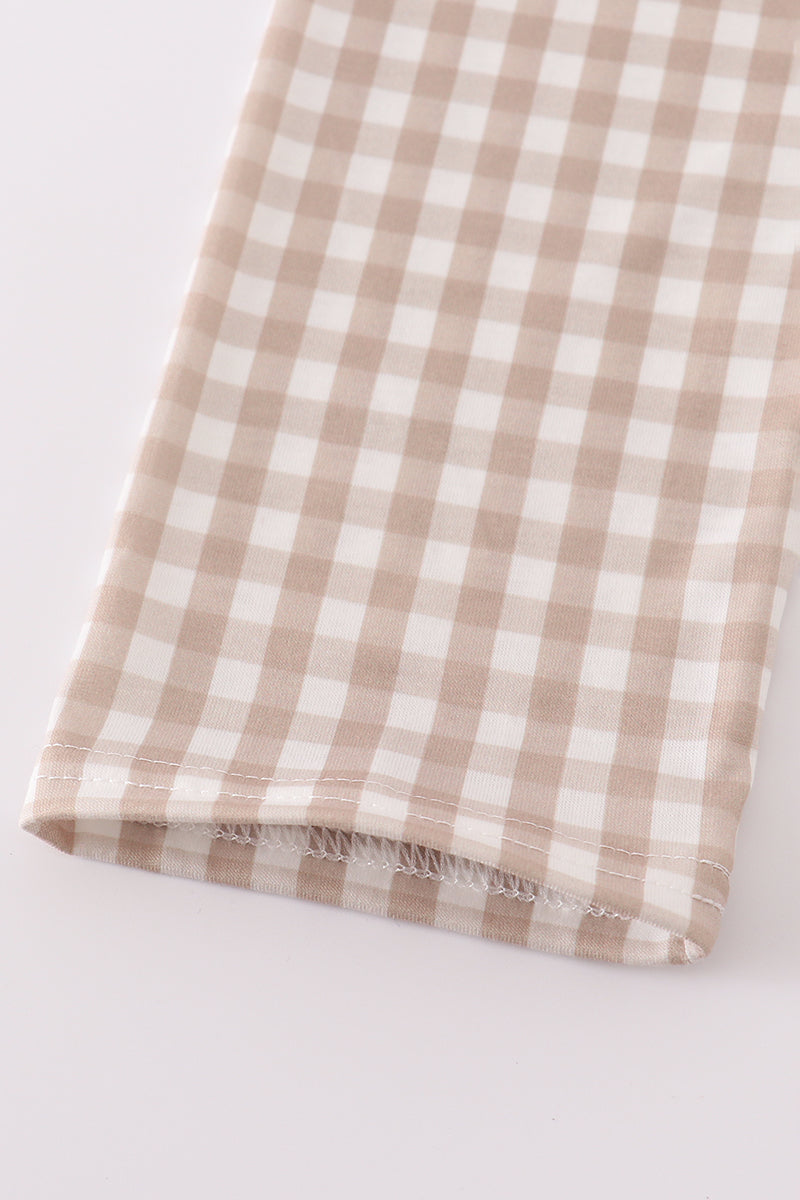 Navy hunting embroidery ruffle pants set