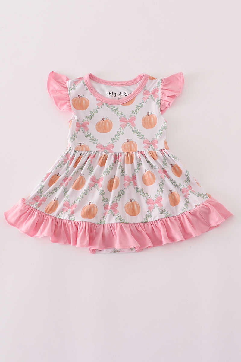 Pink pumpkin bamboo ruffle bubble