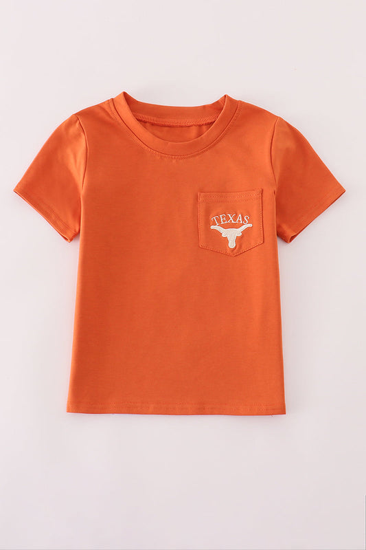 Rust Texas embroidery top