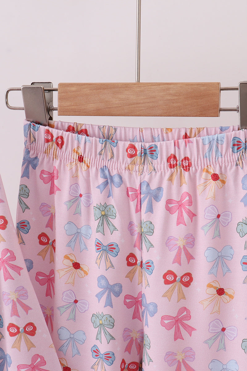 Premium whimsical bows bamboo pants set