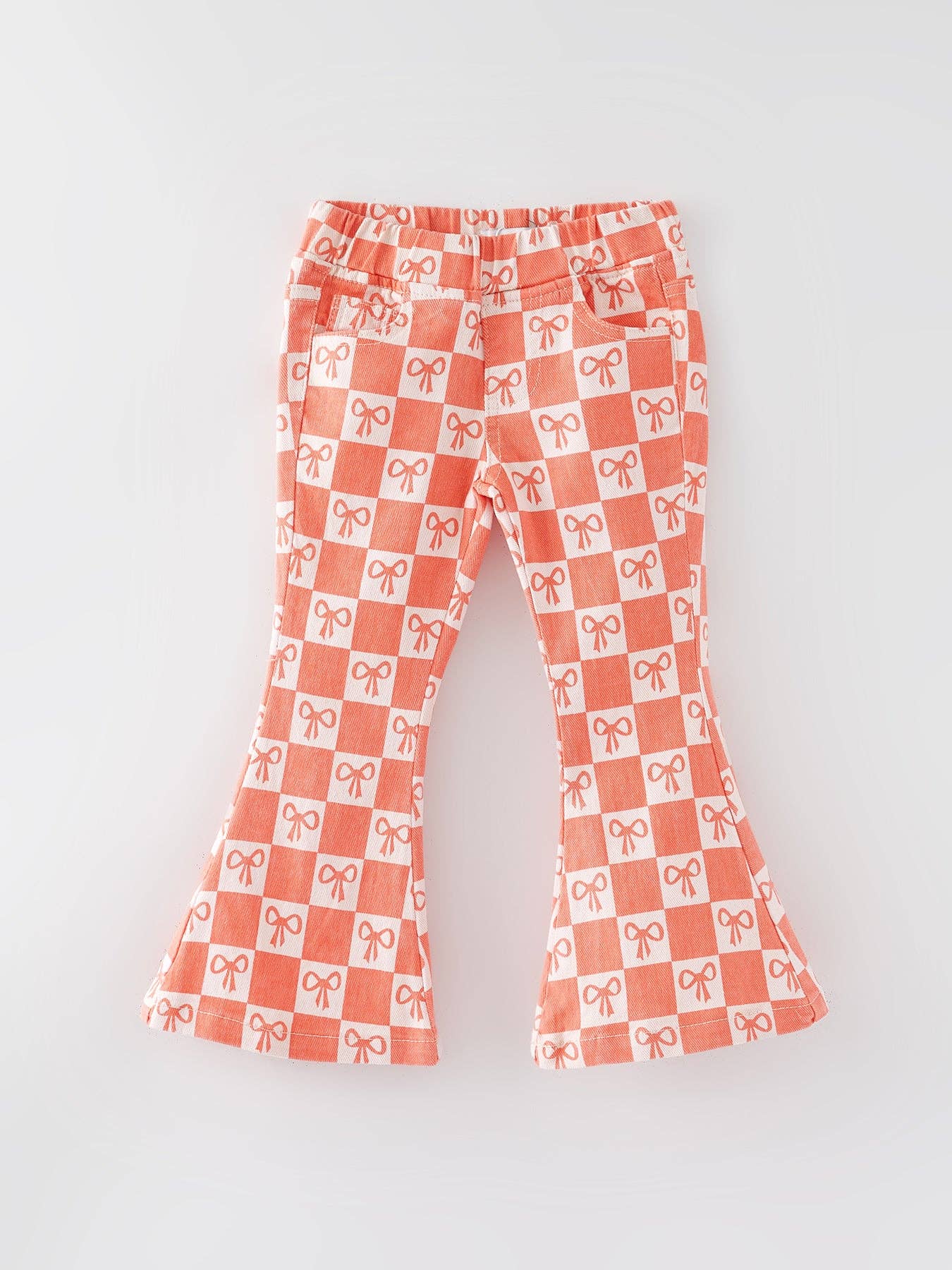 orange-bow-plaid-flare-pants
