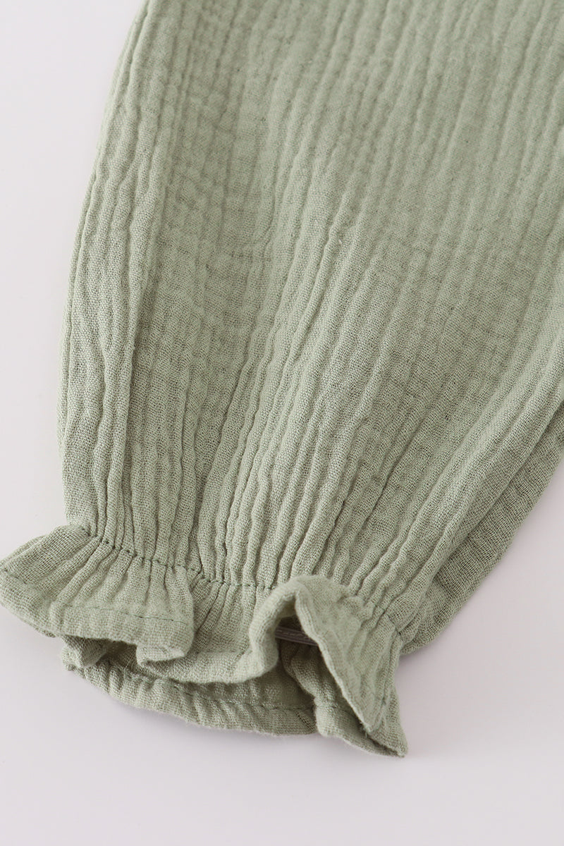 Premium sage ruffle pants set