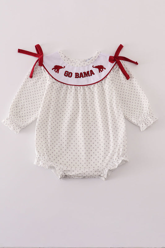 Maroon Alabama embroidery dot bubble