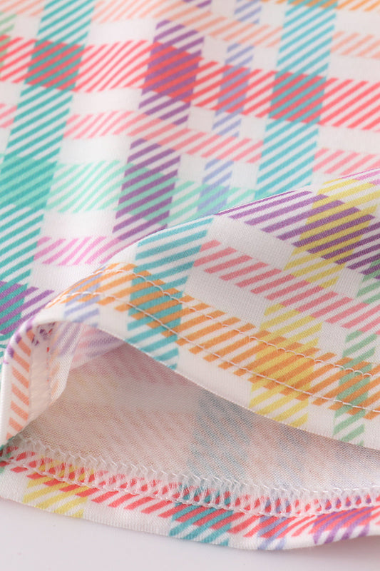 Purple sailboats embroidery ruffle shorts set