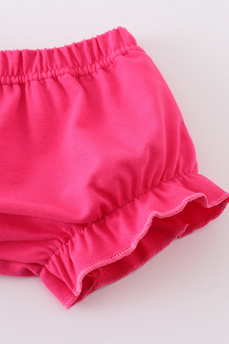 Pink coral reef ruffle bloomer set