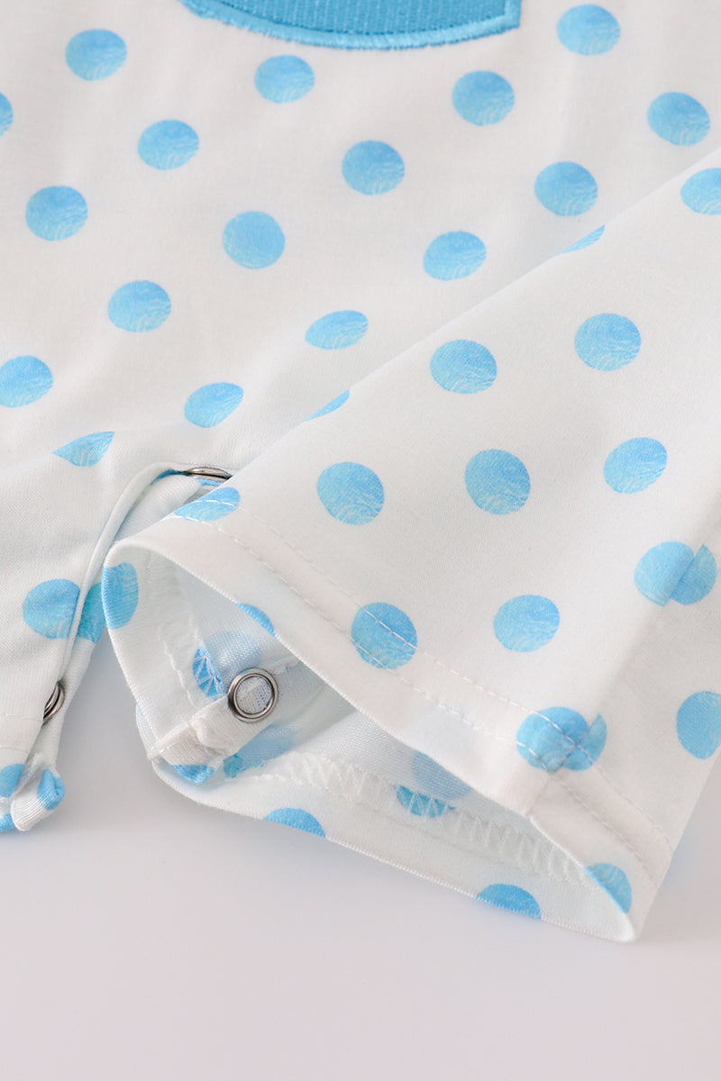 Blue character applique romper