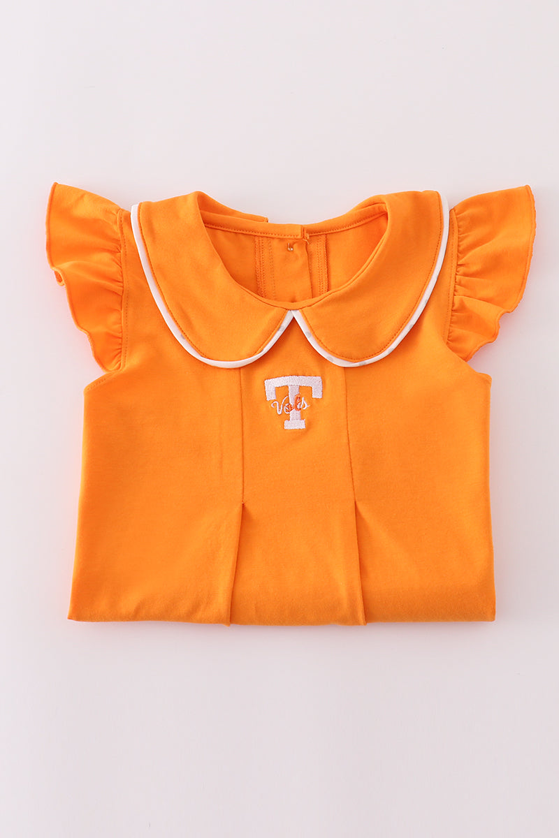 Orange Tennessee go vols embroidery ruffle pants set
