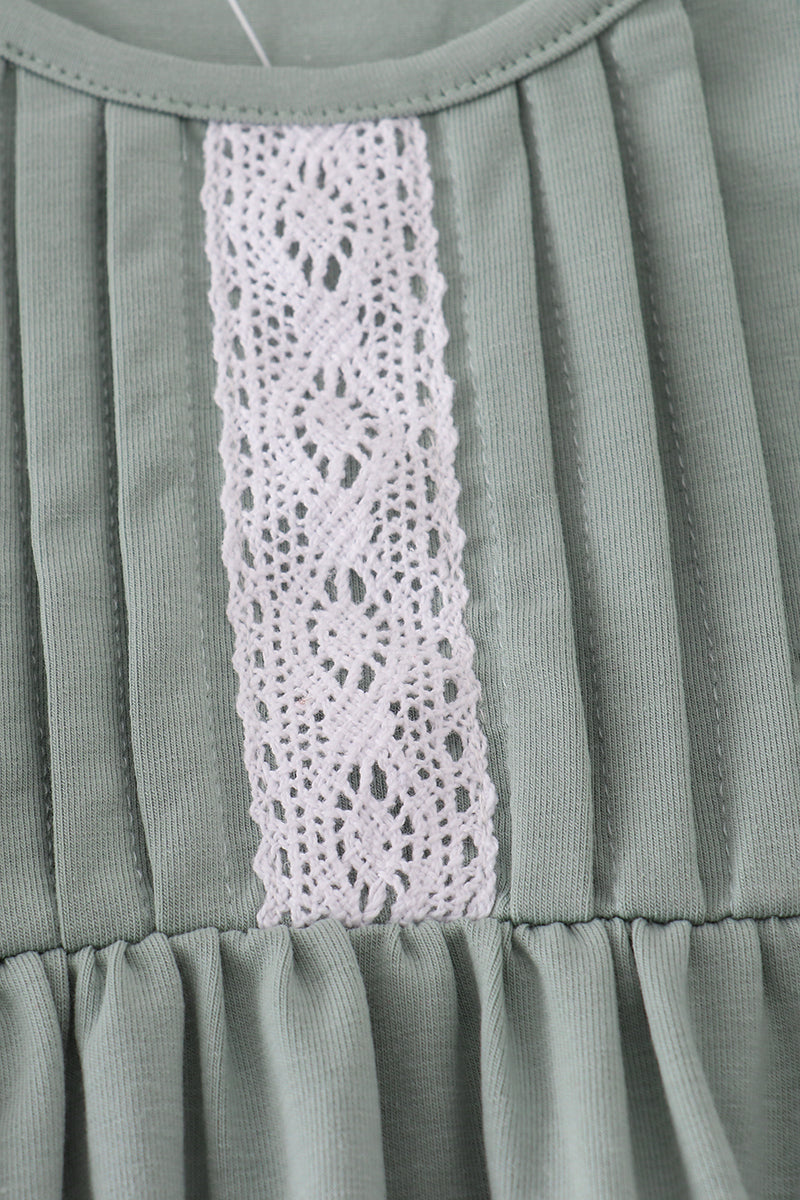 Sage ruffle bloomer set