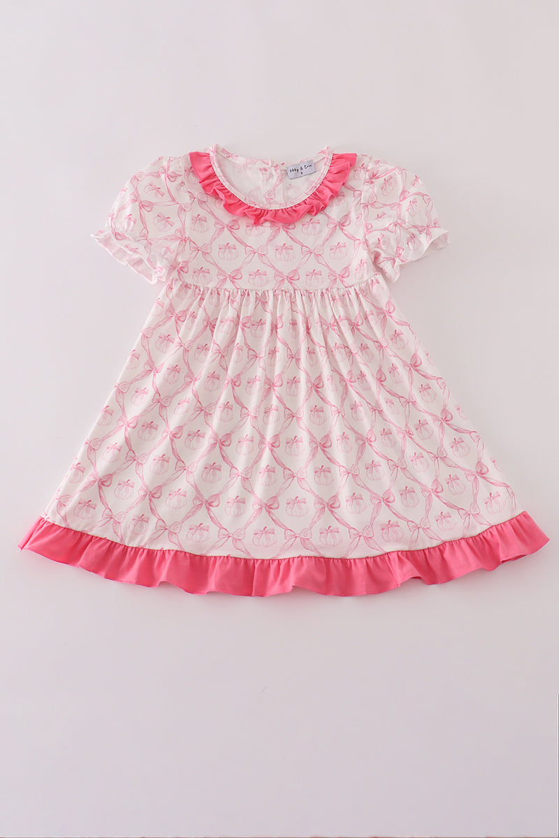 pink-bow-ruffle-trim-dress