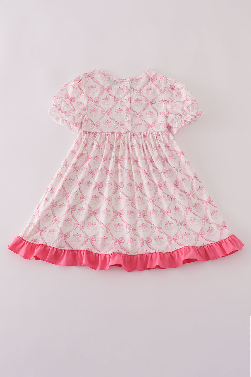 pink-bow-ruffle-trim-dress