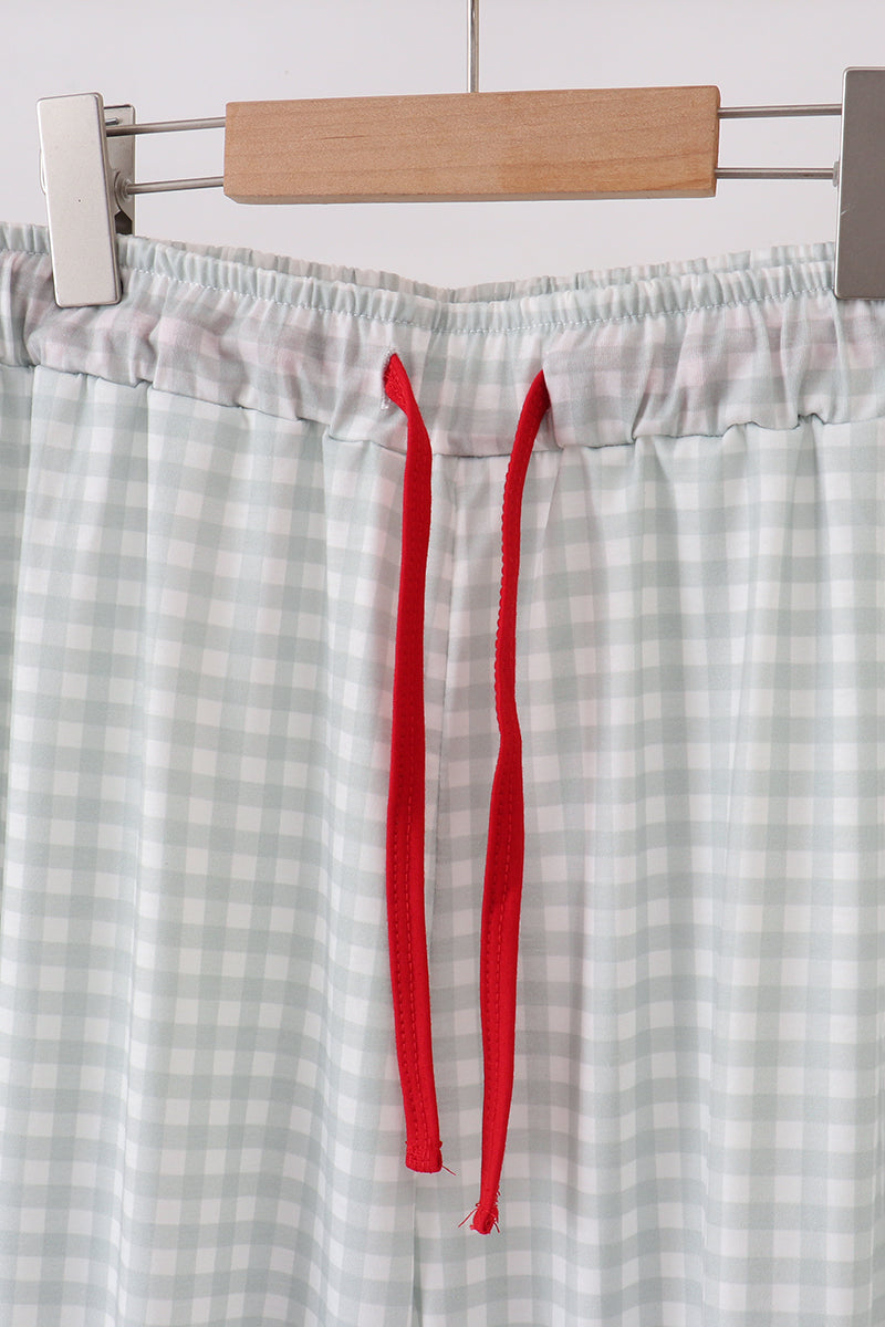 Sage gingham dad pajama pants