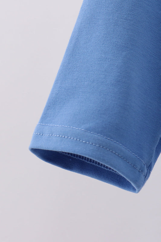 Blue train smocked top