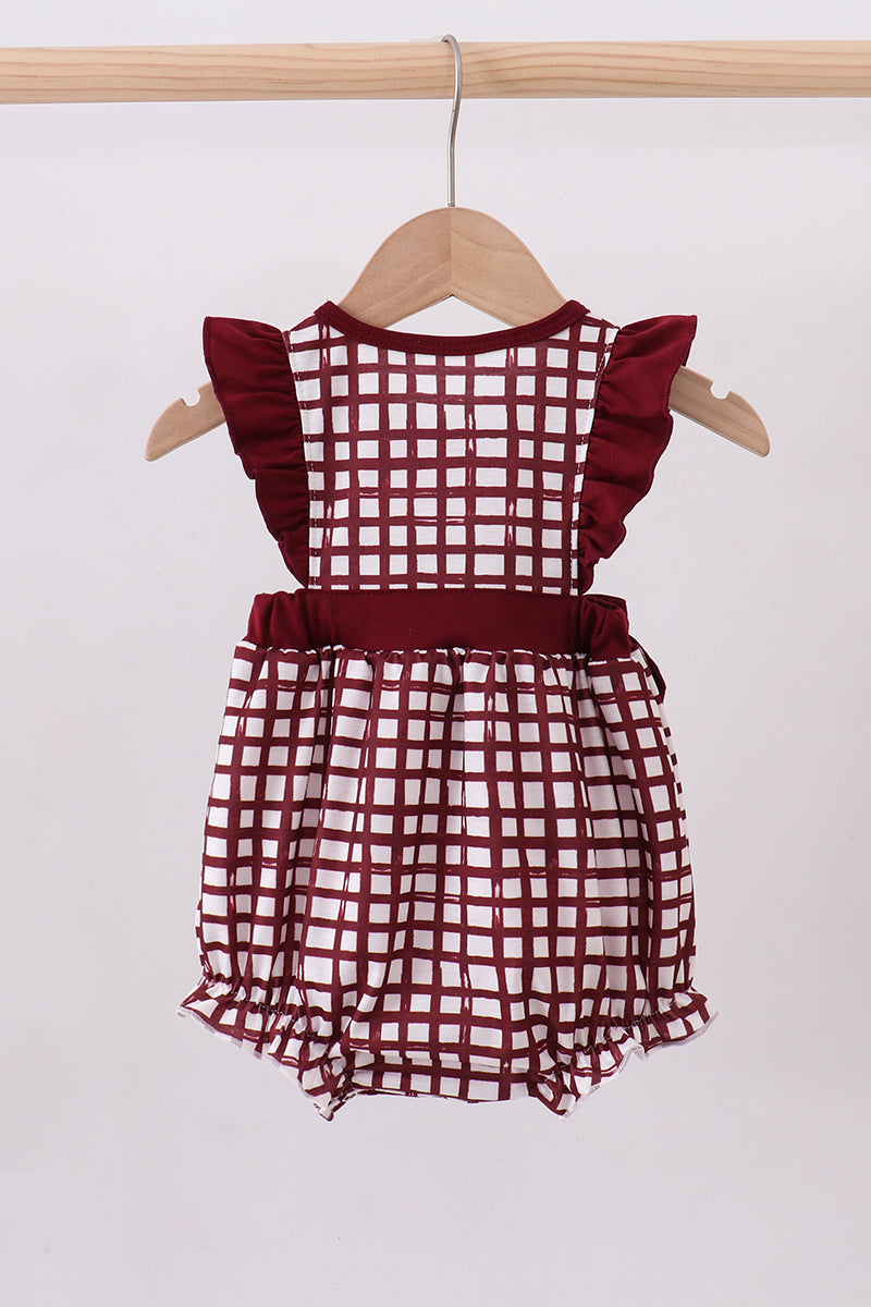 Mississippi Hail State smocked ruffle gingham bubble