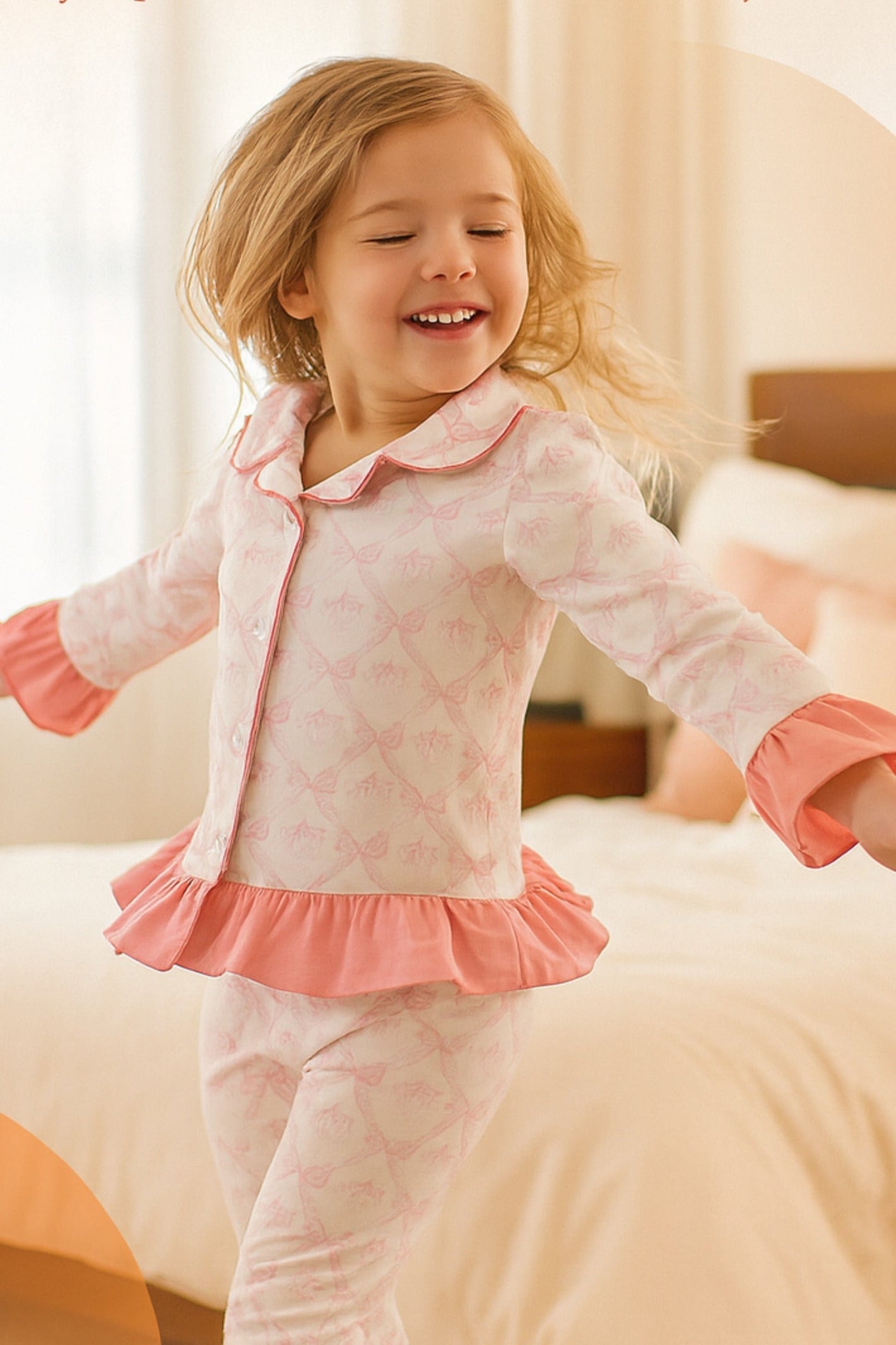 pink-bow-ruffle-pajama-set