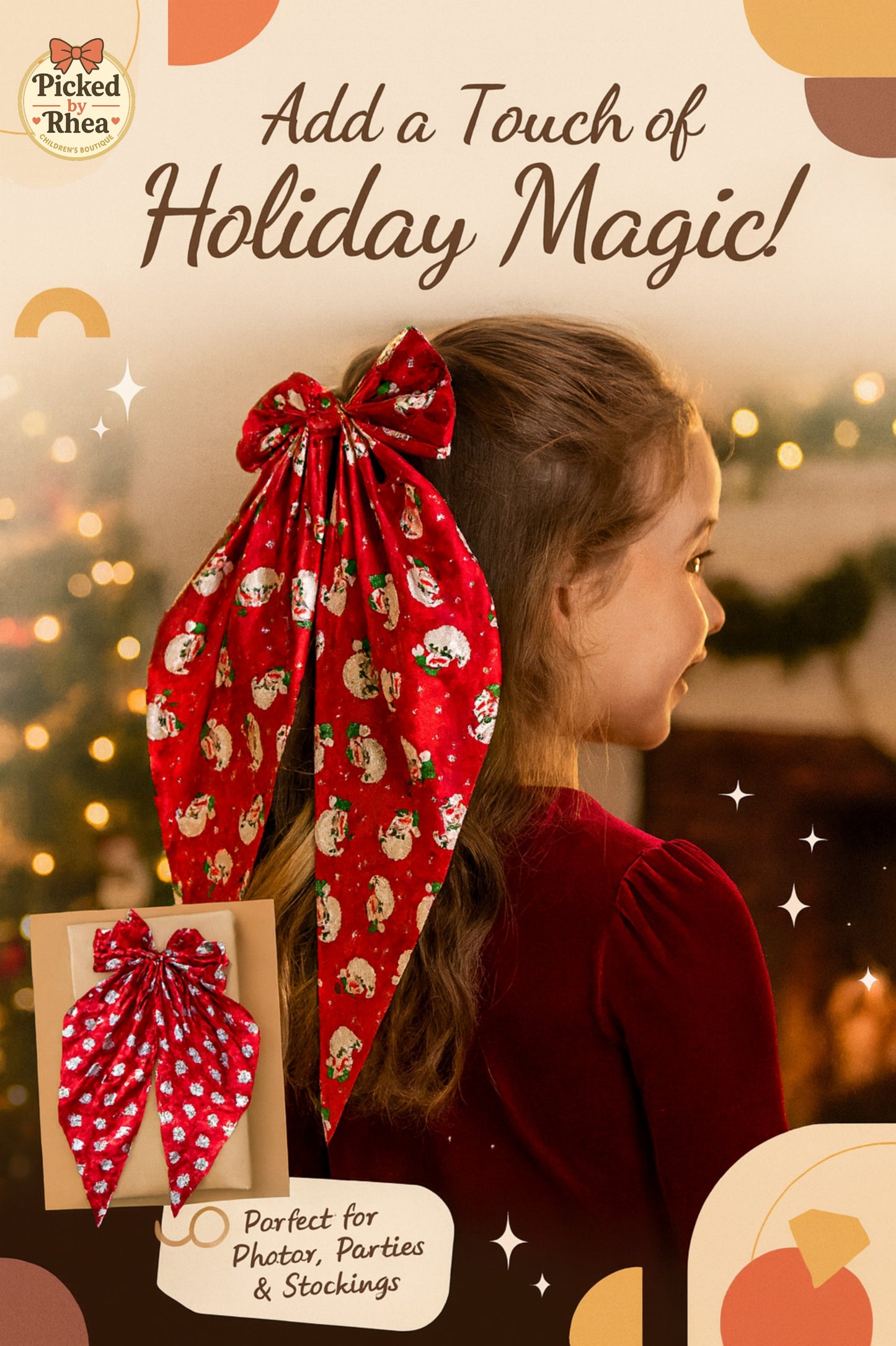 Holiday Long-Tail Hair Bow